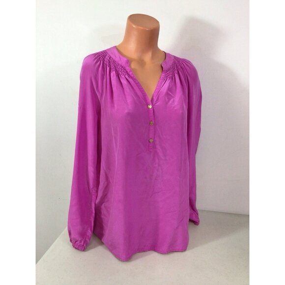 Lilly Pulitzer Silk Blouse Womens Medium - Picture 6 of 7